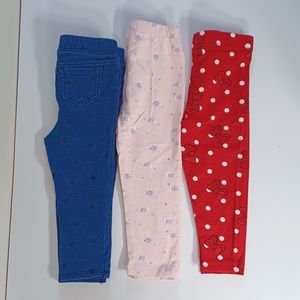 #0033 Set of pants(3 pcs) 18-24M for girls Brands & colors assorted.